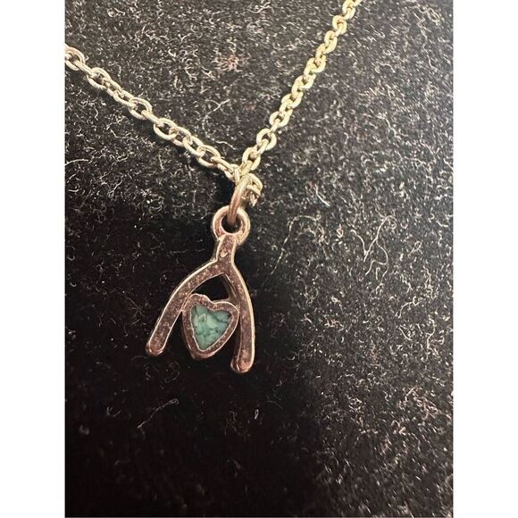 Stunning adjustable Vintage Teardrop-Shaped Blue Turquoise Silver tone Pendant a - Picture 3 of 4